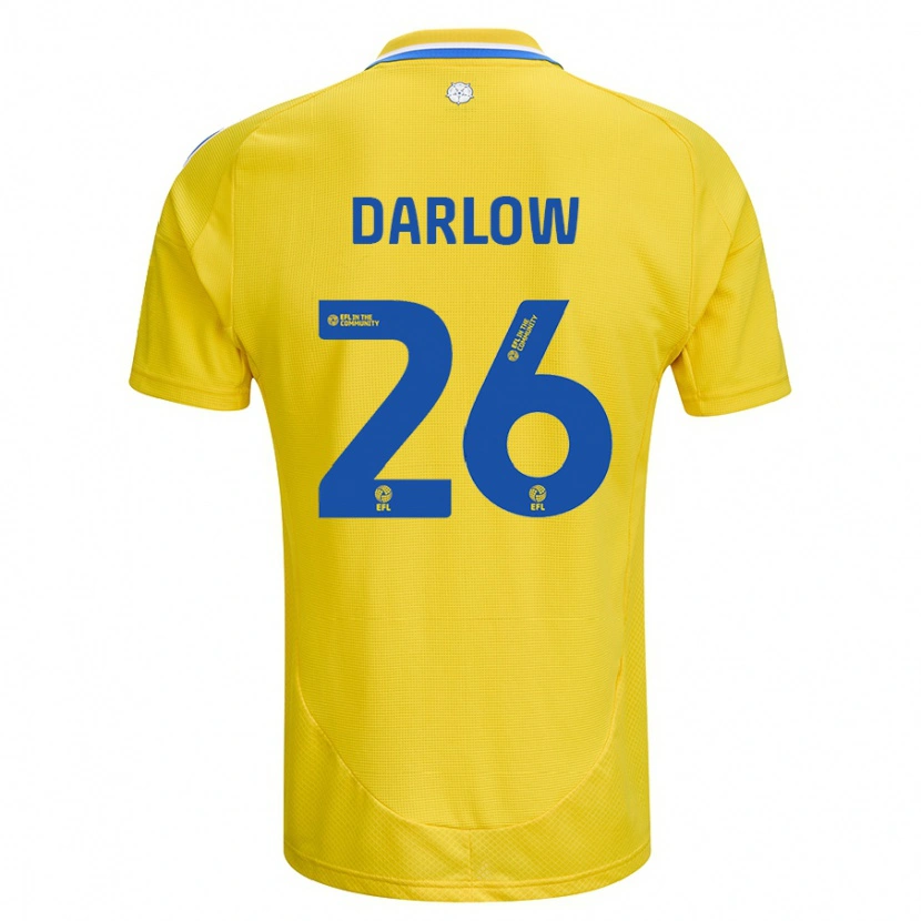 Danxen Kinder Karl Darlow #26 Gelb Blau Auswärtstrikot Trikot 2024/25 T-Shirt Schweiz