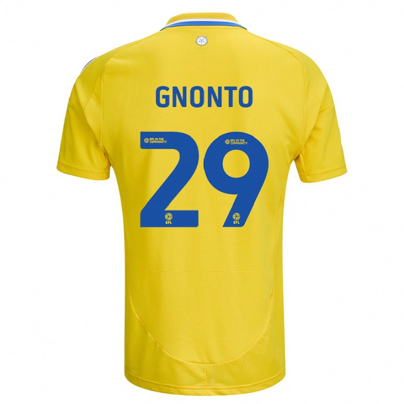 Danxen Kinder Wilfried Gnonto #29 Gelb Blau Auswärtstrikot Trikot 2024/25 T-Shirt Schweiz