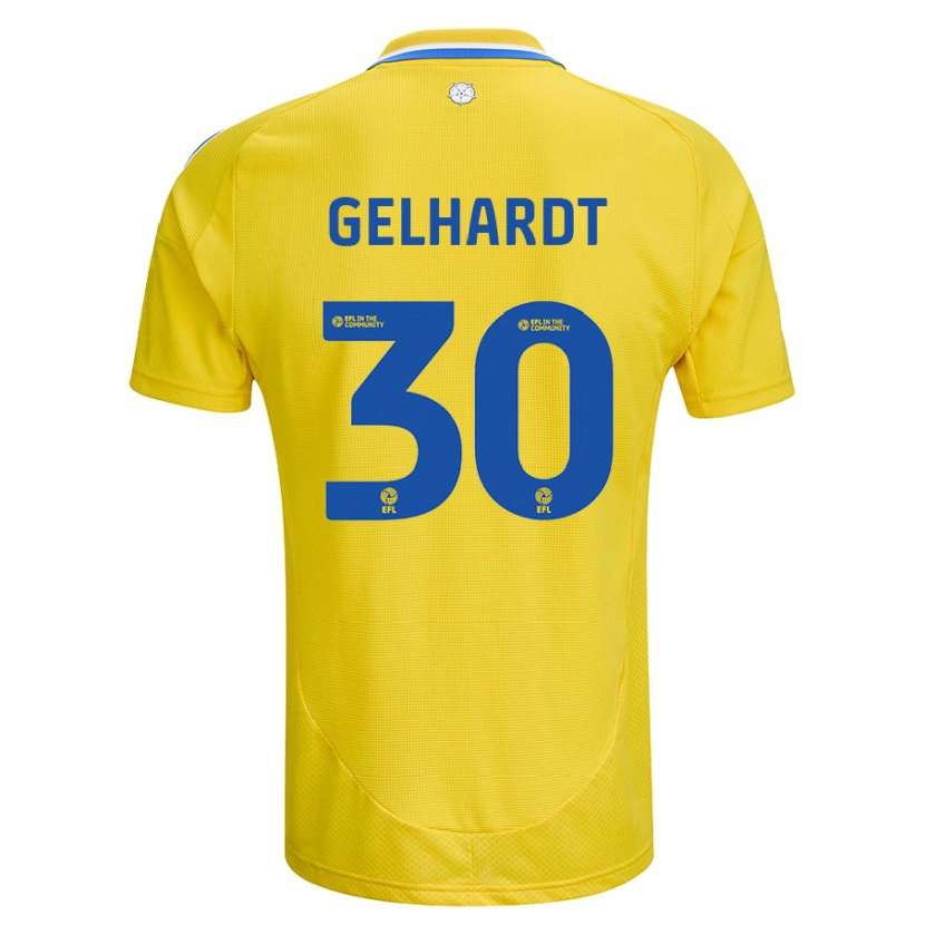 Danxen Kinder Joe Gelhardt #30 Gelb Blau Auswärtstrikot Trikot 2024/25 T-Shirt Schweiz