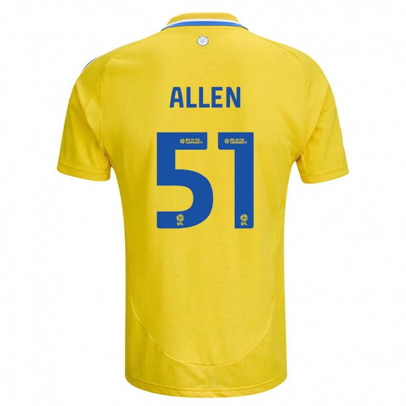 Danxen Kinder Charlie Allen #51 Gelb Blau Auswärtstrikot Trikot 2024/25 T-Shirt Schweiz