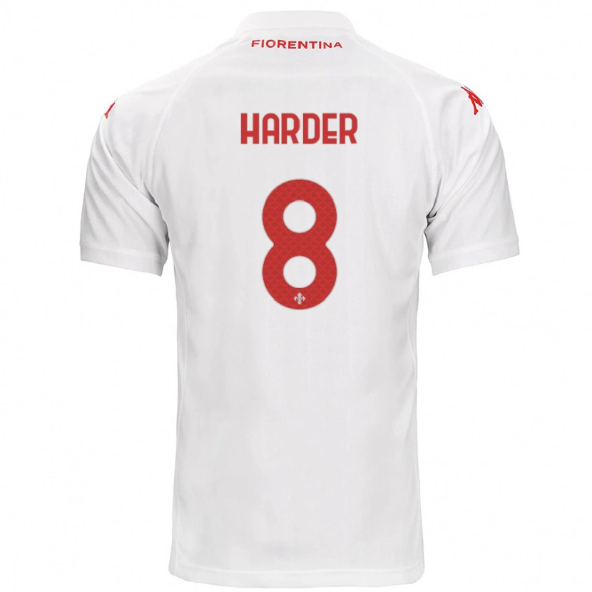 Danxen Kinder Jonas Harder #8 Weiß Auswärtstrikot Trikot 2024/25 T-Shirt Schweiz