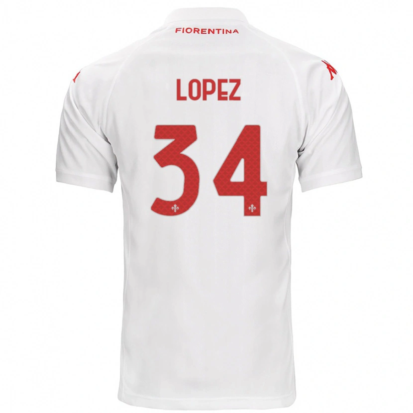 Danxen Kinder Lucas López #34 Weiß Auswärtstrikot Trikot 2024/25 T-Shirt Schweiz