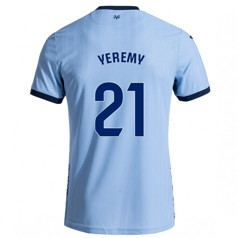 Danxen Kinder Yéremy Pino #21 Himmelblau Auswärtstrikot Trikot 2024/25 T-Shirt Schweiz