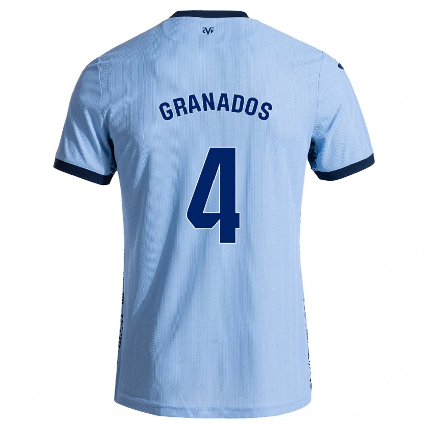 Danxen Kinder Carlos Granados #4 Himmelblau Auswärtstrikot Trikot 2024/25 T-Shirt Schweiz