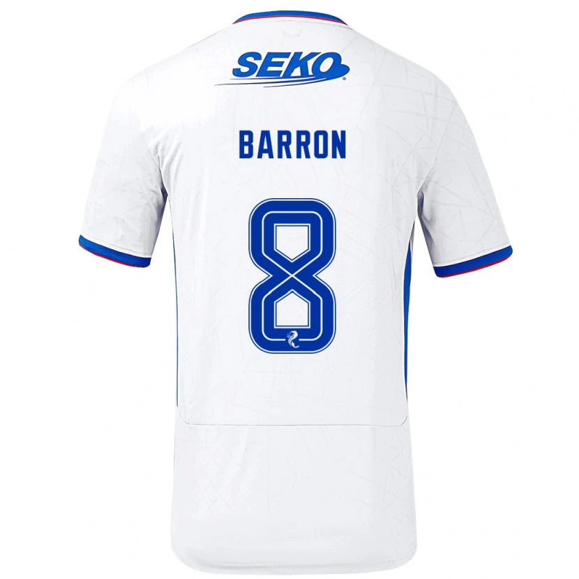 Danxen Kinder Connor Barron #8 Weiß Blau Auswärtstrikot Trikot 2024/25 T-Shirt Schweiz