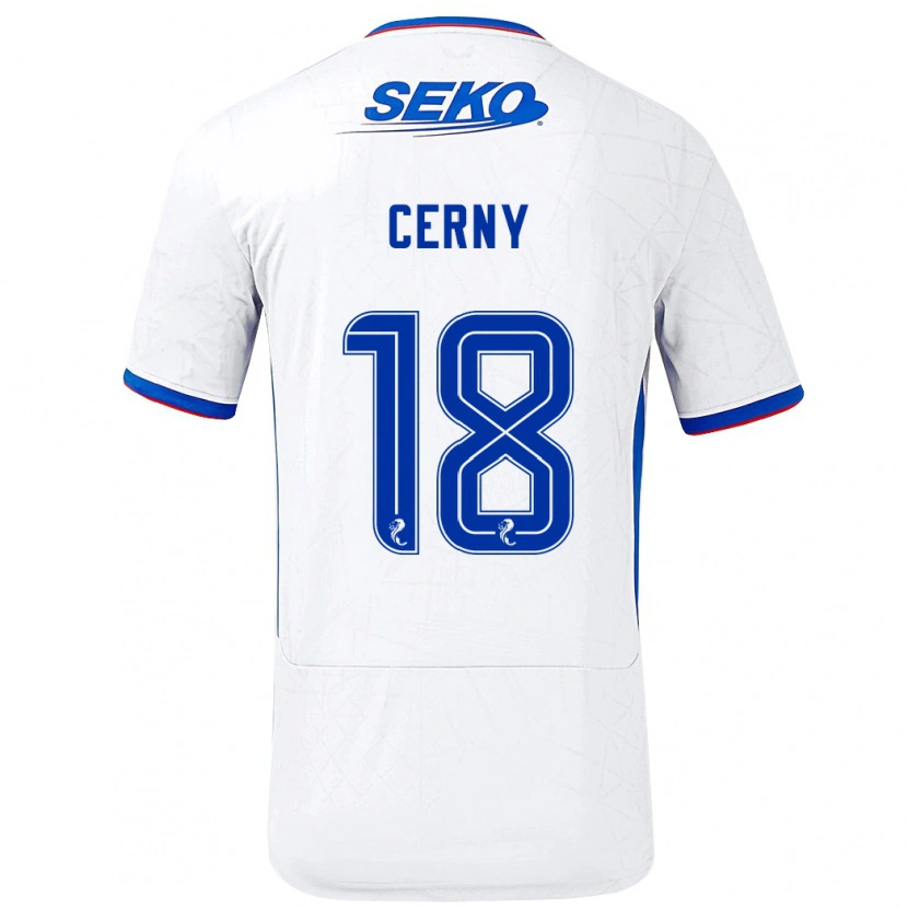 Danxen Kinder Vaclav Cerny #18 Weiß Blau Auswärtstrikot Trikot 2024/25 T-Shirt Schweiz