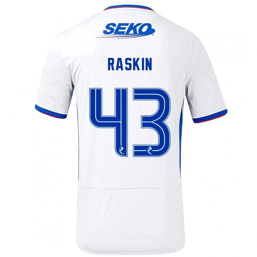 Danxen Kinder Nicolas Raskin #43 Weiß Blau Auswärtstrikot Trikot 2024/25 T-Shirt Schweiz