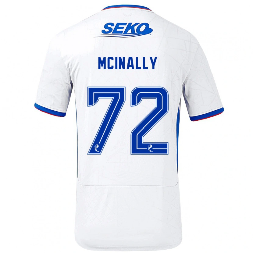 Danxen Kinder Darren Mcinally #72 Weiß Blau Auswärtstrikot Trikot 2024/25 T-Shirt Schweiz