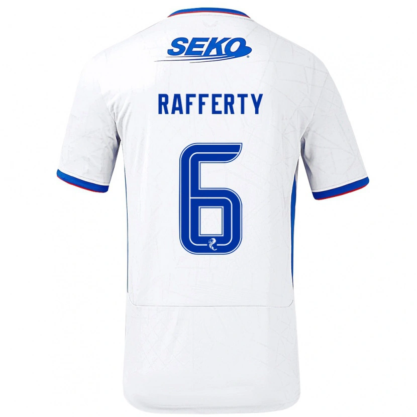 Danxen Kinder Laura Rafferty #6 Weiß Blau Auswärtstrikot Trikot 2024/25 T-Shirt Schweiz