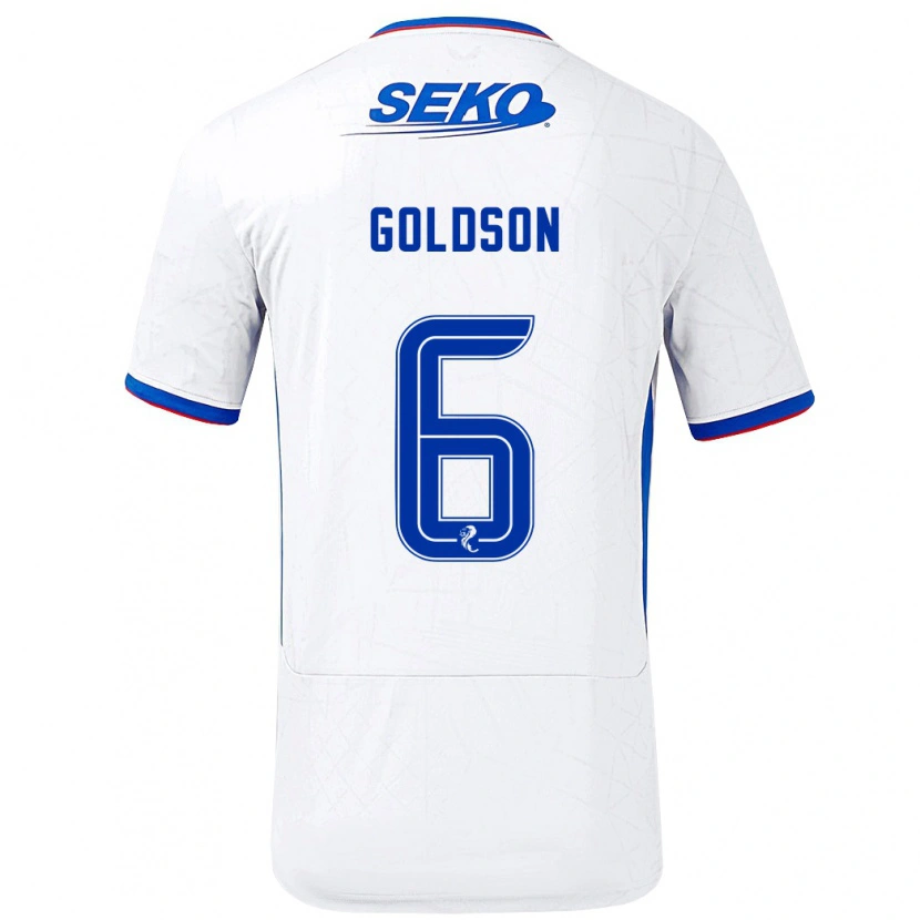 Danxen Kinder Connor Goldson #6 Weiß Blau Auswärtstrikot Trikot 2024/25 T-Shirt Schweiz