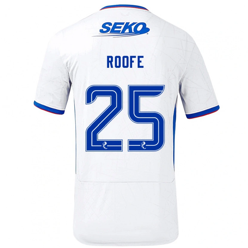 Danxen Kinder Kemar Roofe #25 Weiß Blau Auswärtstrikot Trikot 2024/25 T-Shirt Schweiz