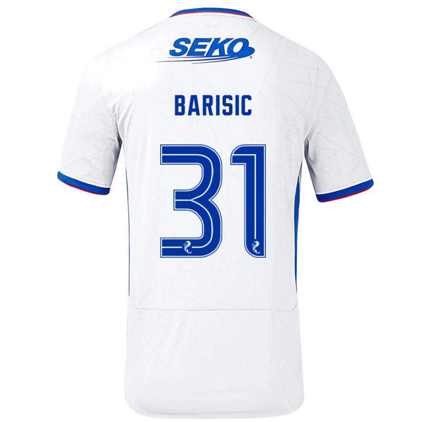 Danxen Kinder Borna Barisic #31 Weiß Blau Auswärtstrikot Trikot 2024/25 T-Shirt Schweiz