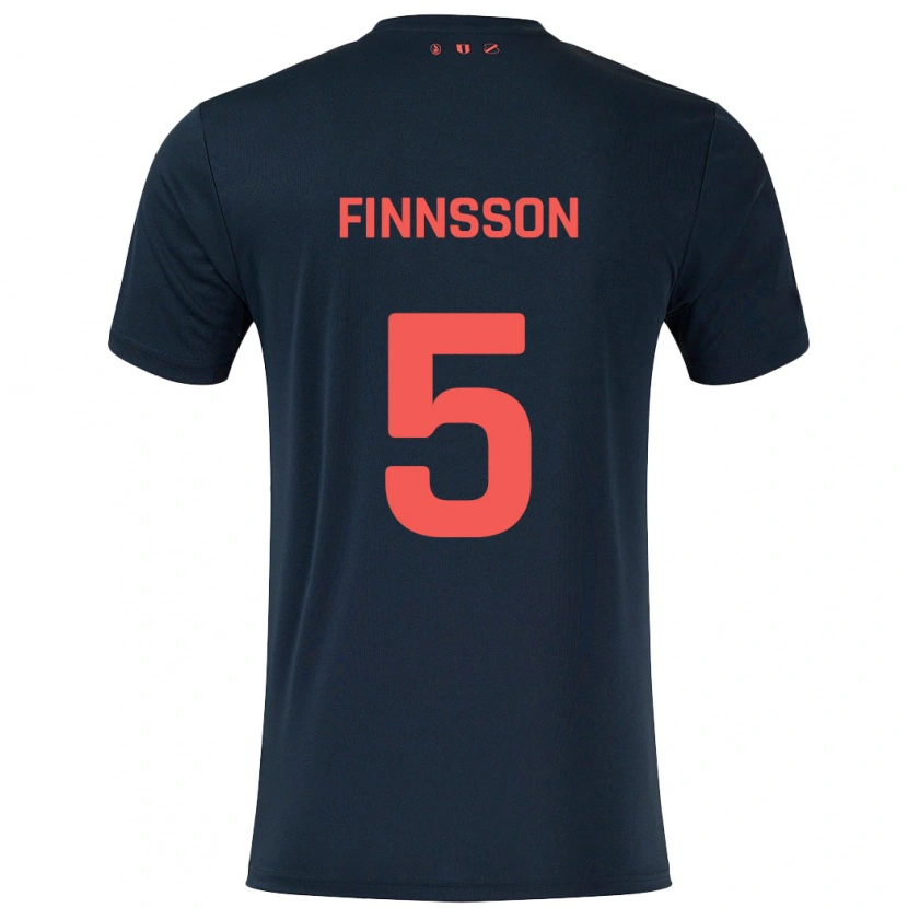 Danxen Kinder Kolbeinn Finnsson #5 Schwarz Rot Auswärtstrikot Trikot 2024/25 T-Shirt Schweiz