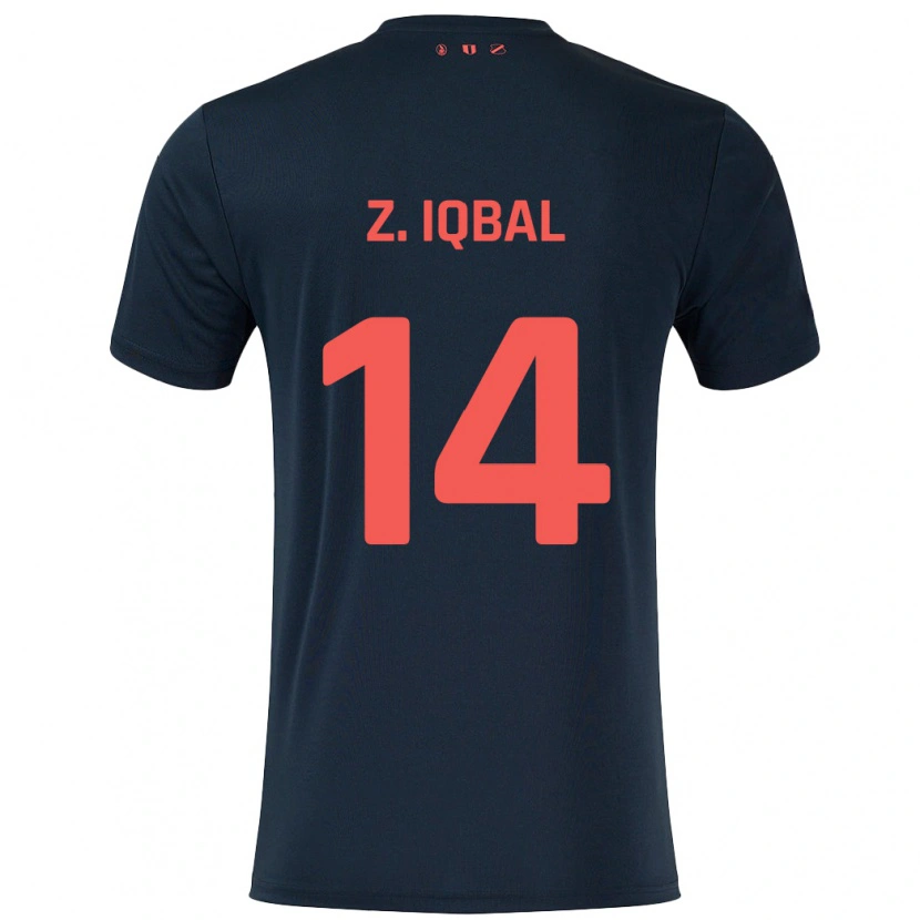 Danxen Kinder Zidane Iqbal #14 Schwarz Rot Auswärtstrikot Trikot 2024/25 T-Shirt Schweiz