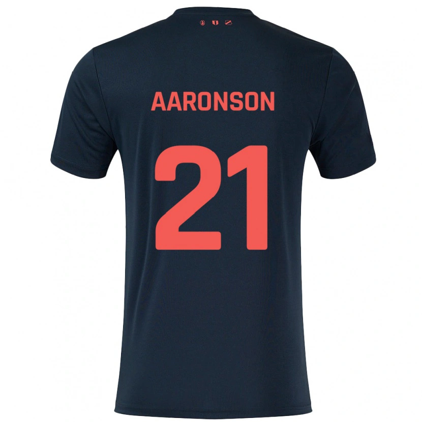 Danxen Kinder Paxten Aaronson #21 Schwarz Rot Auswärtstrikot Trikot 2024/25 T-Shirt Schweiz