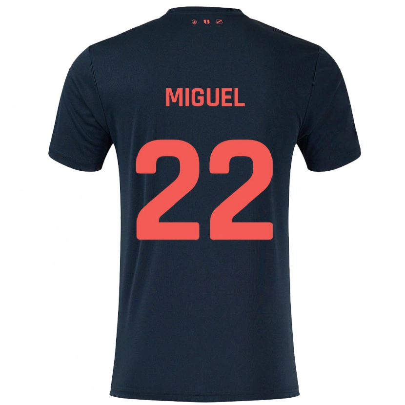 Danxen Kinder Miguel Rodríguez #22 Schwarz Rot Auswärtstrikot Trikot 2024/25 T-Shirt Schweiz