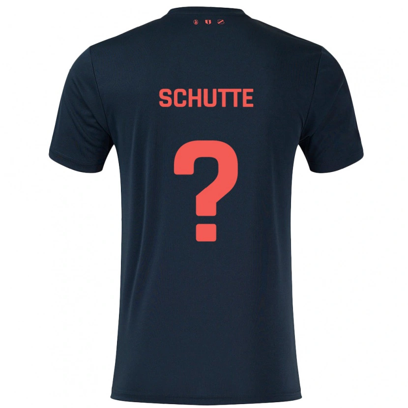 Danxen Kinder Olivier Schutte #0 Schwarz Rot Auswärtstrikot Trikot 2024/25 T-Shirt Schweiz