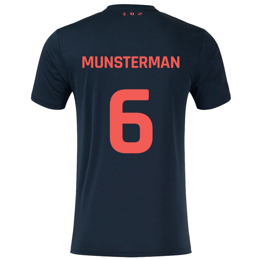 Danxen Kinder Marthe Munsterman #6 Schwarz Rot Auswärtstrikot Trikot 2024/25 T-Shirt Schweiz