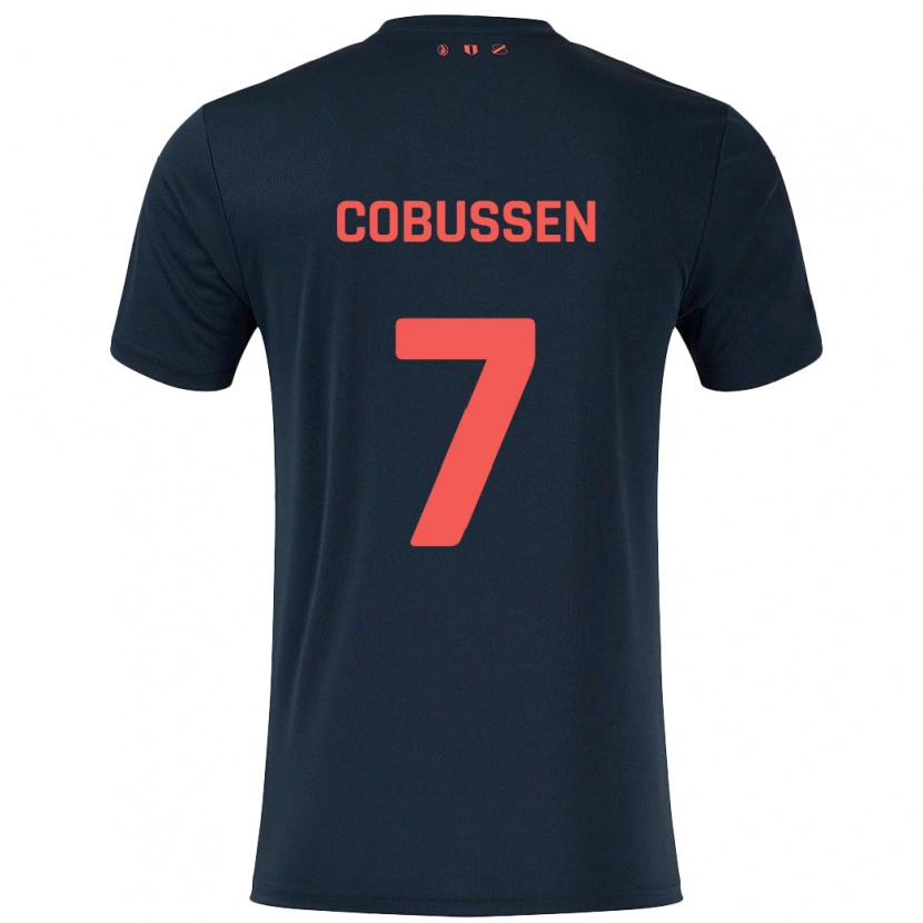 Danxen Kinder Sophie Cobussen #7 Schwarz Rot Auswärtstrikot Trikot 2024/25 T-Shirt Schweiz