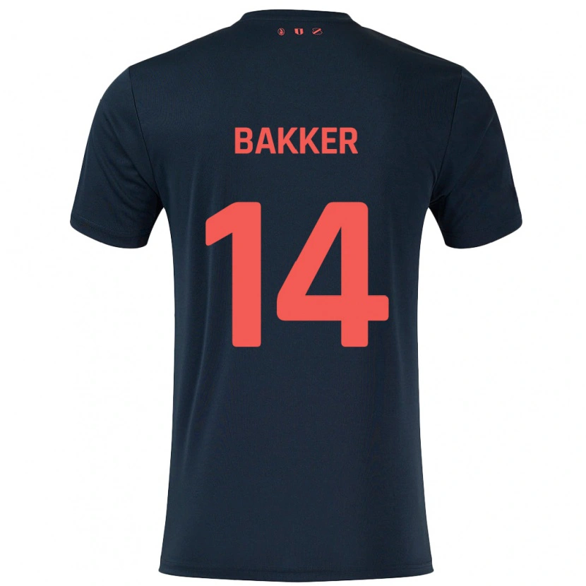 Danxen Kinder Eshly Bakker #14 Schwarz Rot Auswärtstrikot Trikot 2024/25 T-Shirt Schweiz