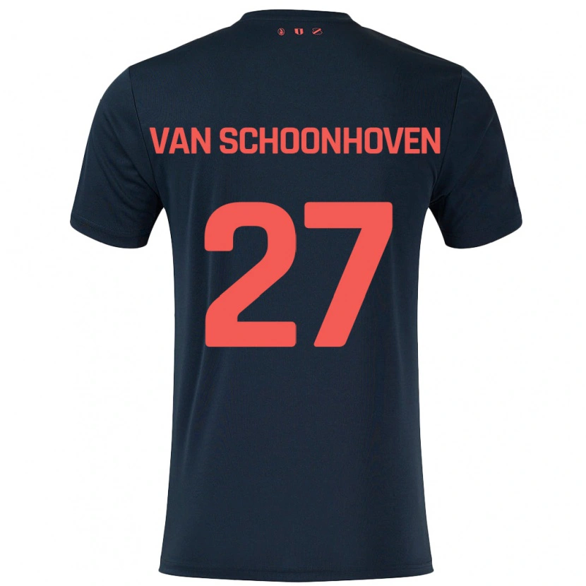 Danxen Kinder Nurija Van Schoonhoven #27 Schwarz Rot Auswärtstrikot Trikot 2024/25 T-Shirt Schweiz