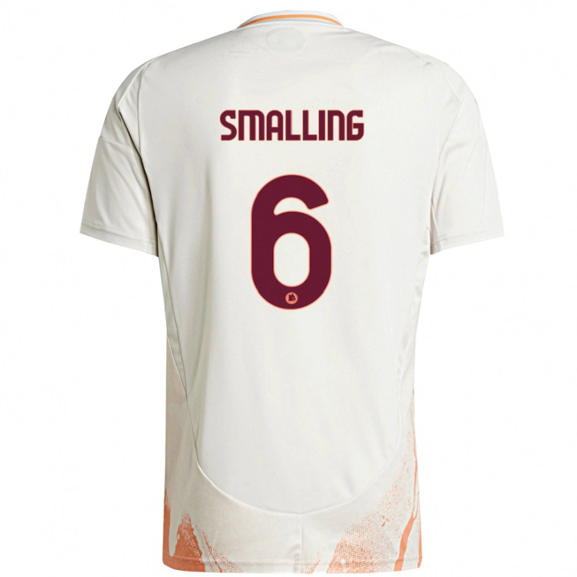 Danxen Kinder Chris Smalling #6 Cremeweiß Orange Auswärtstrikot Trikot 2024/25 T-Shirt Schweiz