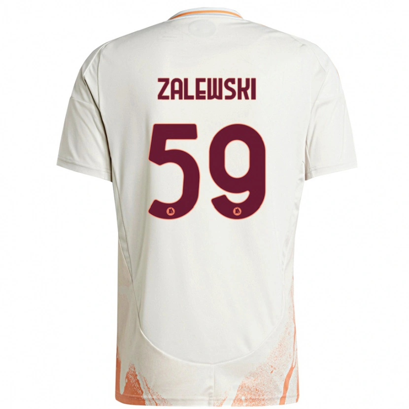 Danxen Kinder Nicola Zalewski #59 Cremeweiß Orange Auswärtstrikot Trikot 2024/25 T-Shirt Schweiz