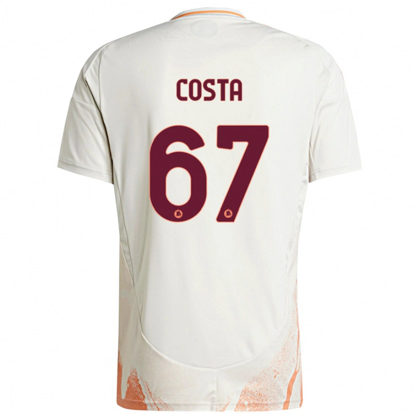 Danxen Kinder João Costa #67 Cremeweiß Orange Auswärtstrikot Trikot 2024/25 T-Shirt Schweiz