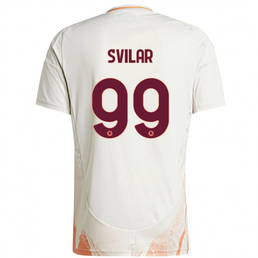 Danxen Kinder Mile Svilar #99 Cremeweiß Orange Auswärtstrikot Trikot 2024/25 T-Shirt Schweiz