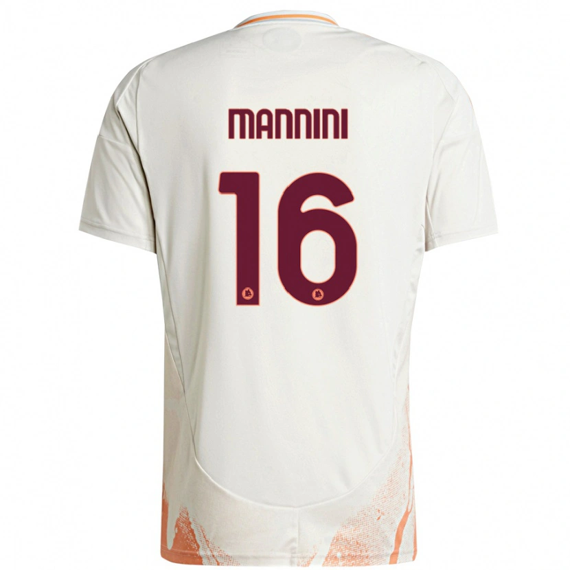 Danxen Kinder Mattia Mannini #16 Cremeweiß Orange Auswärtstrikot Trikot 2024/25 T-Shirt Schweiz