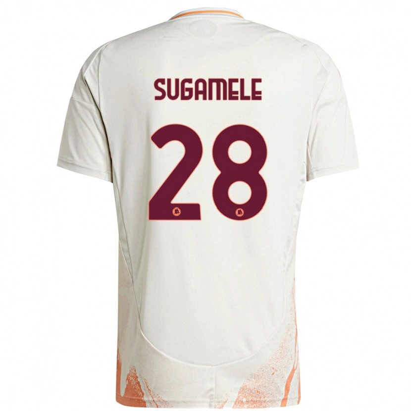 Danxen Kinder Alessandro Sugamele #28 Cremeweiß Orange Auswärtstrikot Trikot 2024/25 T-Shirt Schweiz