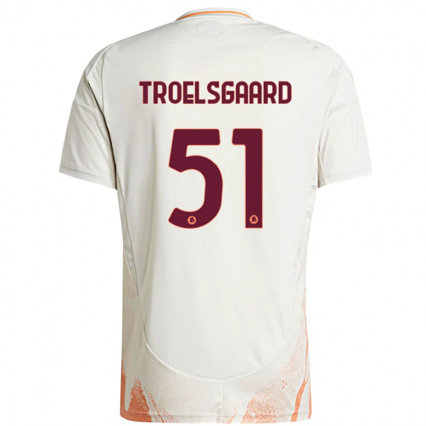 Danxen Kinder Sanne Troelsgaard #51 Cremeweiß Orange Auswärtstrikot Trikot 2024/25 T-Shirt Schweiz