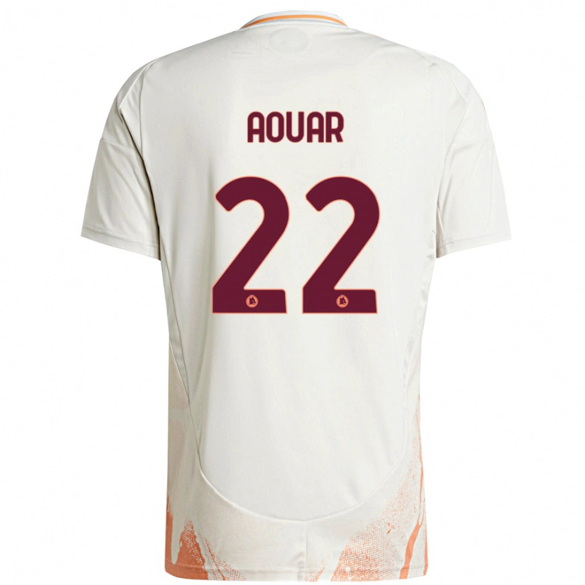 Danxen Kinder Houssem Aouar #22 Cremeweiß Orange Auswärtstrikot Trikot 2024/25 T-Shirt Schweiz