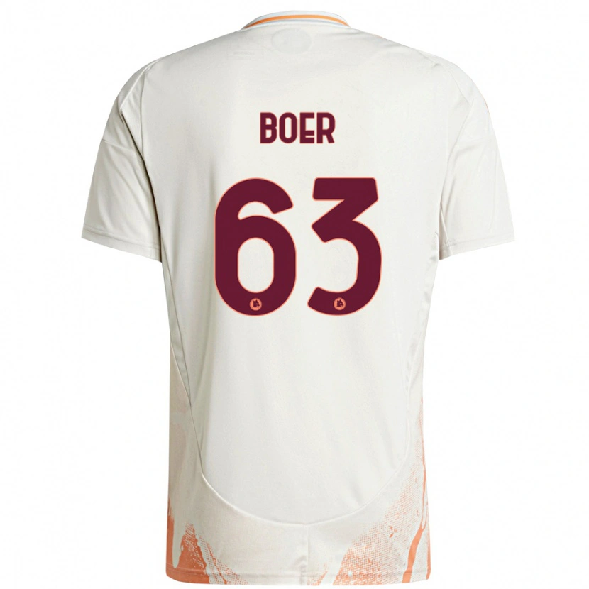 Danxen Kinder Pietro Boer #63 Cremeweiß Orange Auswärtstrikot Trikot 2024/25 T-Shirt Schweiz