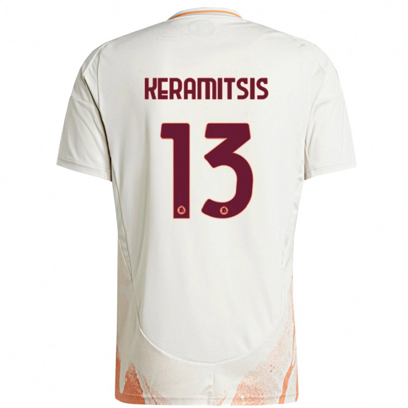 Danxen Kinder Dimitrios Keramitsis #13 Cremeweiß Orange Auswärtstrikot Trikot 2024/25 T-Shirt Schweiz