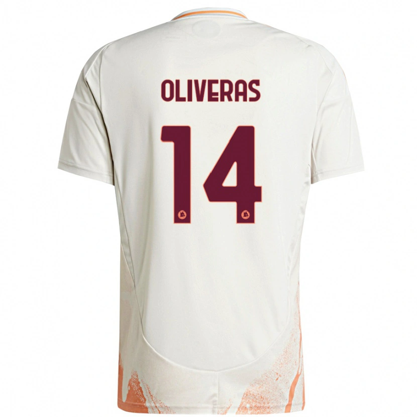 Danxen Kinder Jan Oliveras #14 Cremeweiß Orange Auswärtstrikot Trikot 2024/25 T-Shirt Schweiz