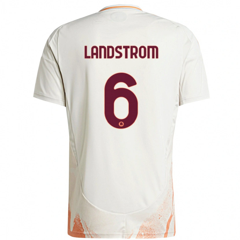 Danxen Kinder Elin Landstrom #6 Cremeweiß Orange Auswärtstrikot Trikot 2024/25 T-Shirt Schweiz