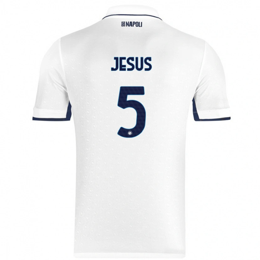 Danxen Kinder Juan Jesus #5 Weiß Königsblau Auswärtstrikot Trikot 2024/25 T-Shirt Schweiz