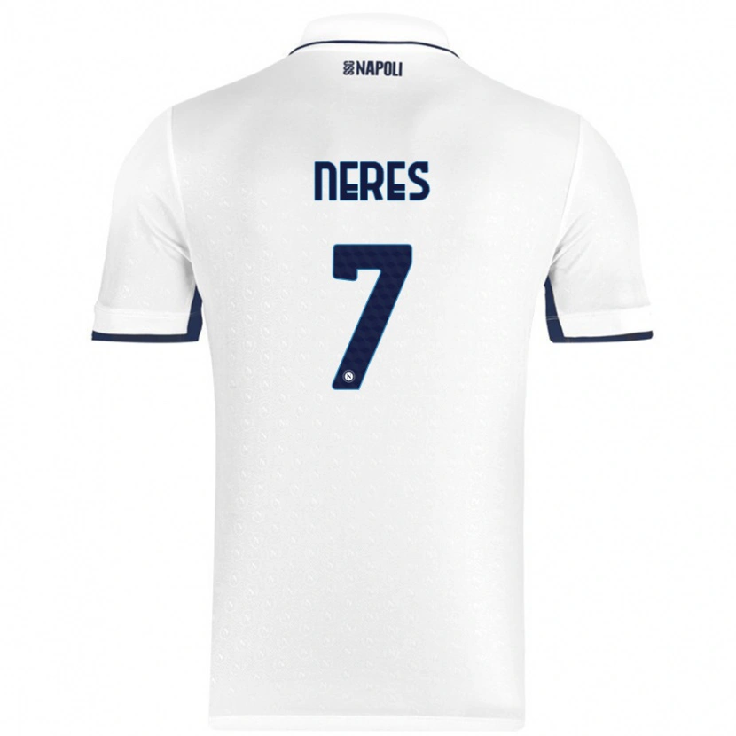 Danxen Kinder David Neres #7 Weiß Königsblau Auswärtstrikot Trikot 2024/25 T-Shirt Schweiz