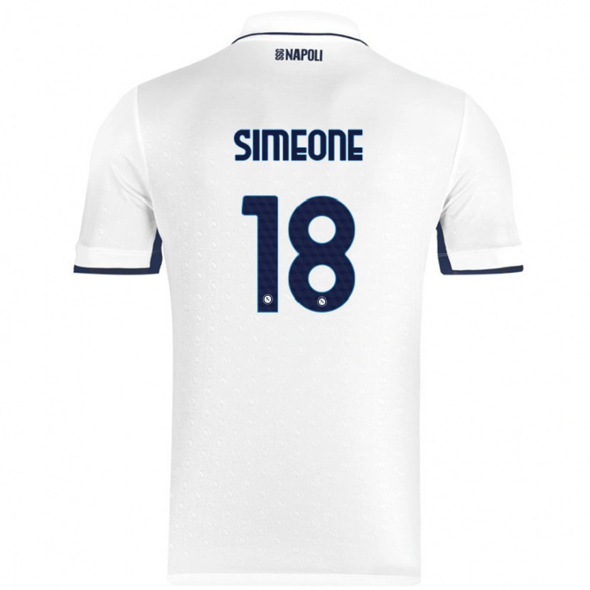 Danxen Kinder Giovanni Simeone #18 Weiß Königsblau Auswärtstrikot Trikot 2024/25 T-Shirt Schweiz