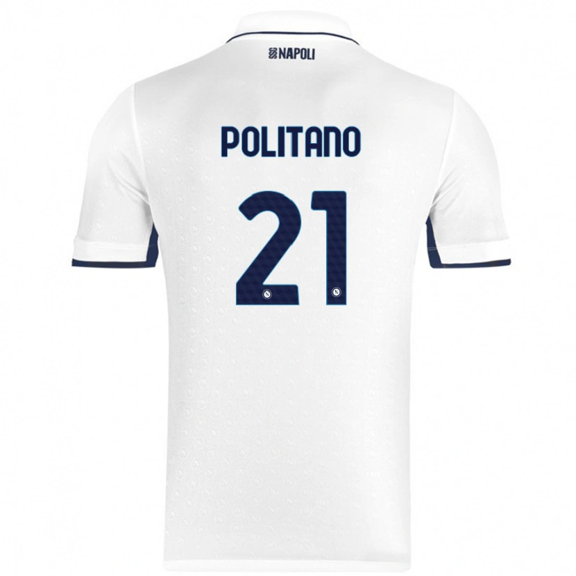 Danxen Kinder Matteo Politano #21 Weiß Königsblau Auswärtstrikot Trikot 2024/25 T-Shirt Schweiz