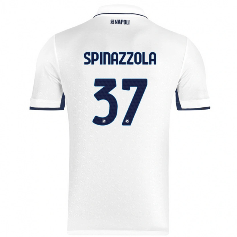 Danxen Kinder Leonardo Spinazzola #37 Weiß Königsblau Auswärtstrikot Trikot 2024/25 T-Shirt Schweiz