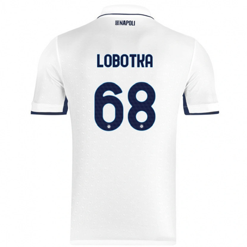 Danxen Kinder Stanislav Lobotka #68 Weiß Königsblau Auswärtstrikot Trikot 2024/25 T-Shirt Schweiz