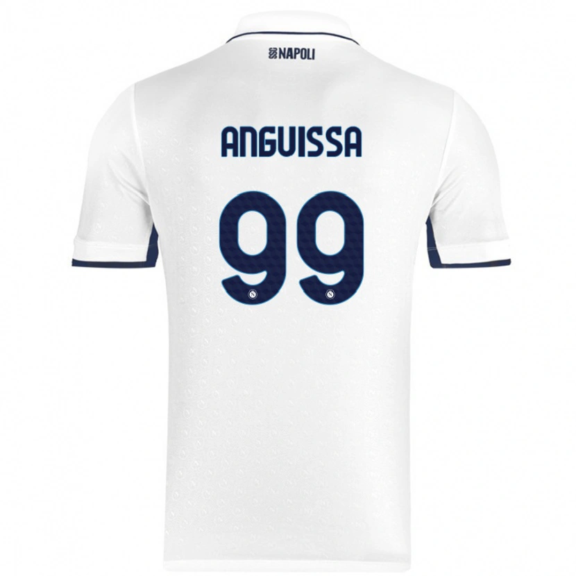 Danxen Kinder Frank Anguissa #99 Weiß Königsblau Auswärtstrikot Trikot 2024/25 T-Shirt Schweiz