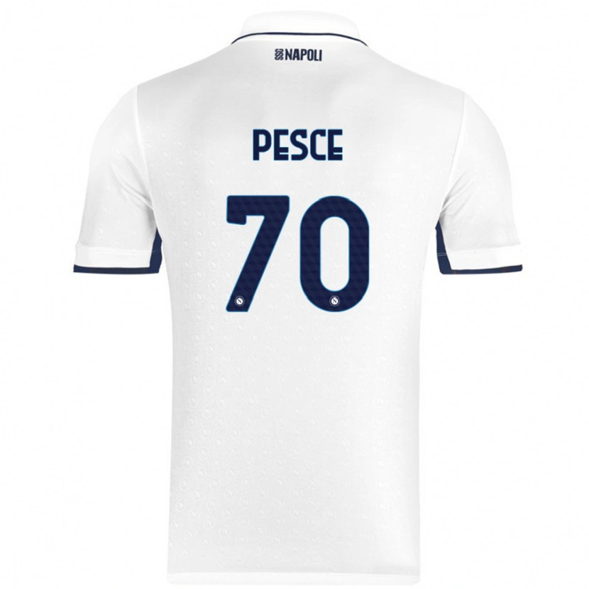 Danxen Kinder Antonio Pesce #70 Weiß Königsblau Auswärtstrikot Trikot 2024/25 T-Shirt Schweiz