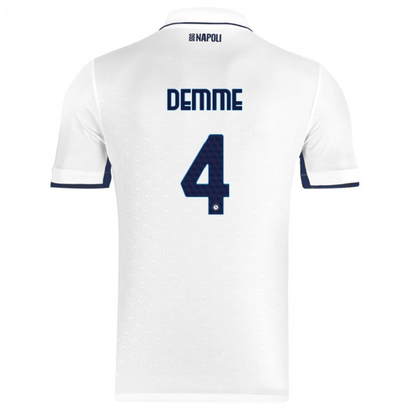 Danxen Kinder Diego Demme #4 Weiß Königsblau Auswärtstrikot Trikot 2024/25 T-Shirt Schweiz