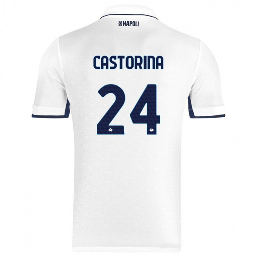 Danxen Kinder Alessandro Castorina #24 Weiß Königsblau Auswärtstrikot Trikot 2024/25 T-Shirt Schweiz