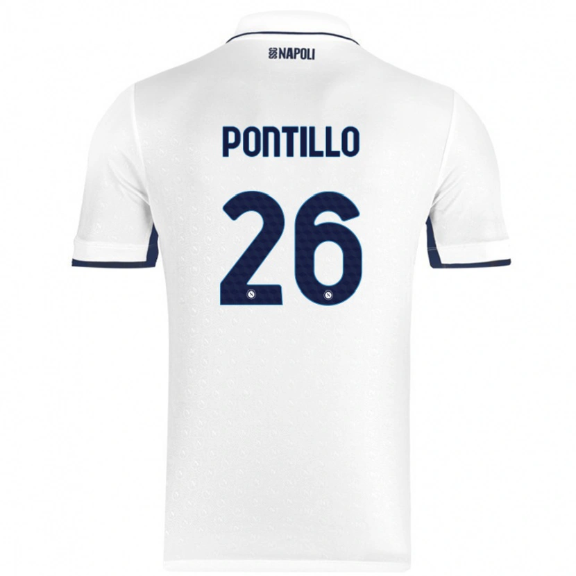 Danxen Kinder Pasquale Pontillo #26 Weiß Königsblau Auswärtstrikot Trikot 2024/25 T-Shirt Schweiz