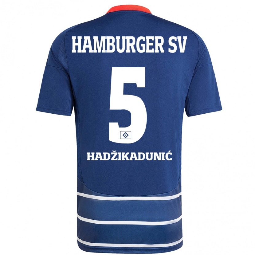 Danxen Kinder Dennis Hadzikadunic #5 Dunkelblau Auswärtstrikot Trikot 2024/25 T-Shirt Schweiz