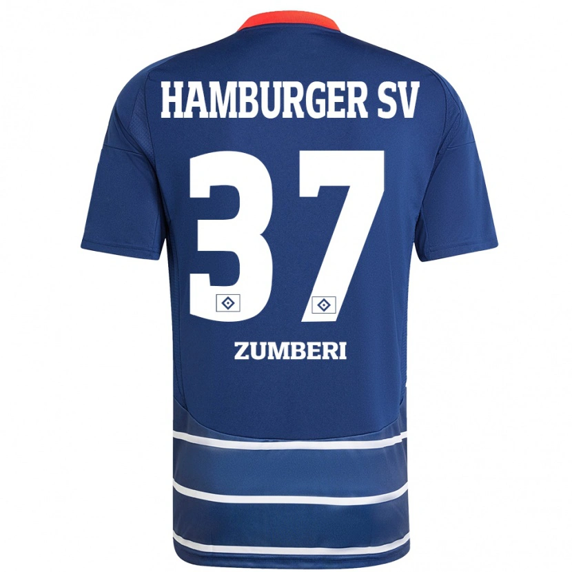 Danxen Kinder Valon Zumberi #37 Dunkelblau Auswärtstrikot Trikot 2024/25 T-Shirt Schweiz